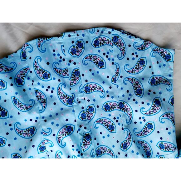 SOHO Jeans Womens Sky Blue Swirly Paisley Button-Up Shirt Jr. Sz Large NWT - Picture 10 of 16